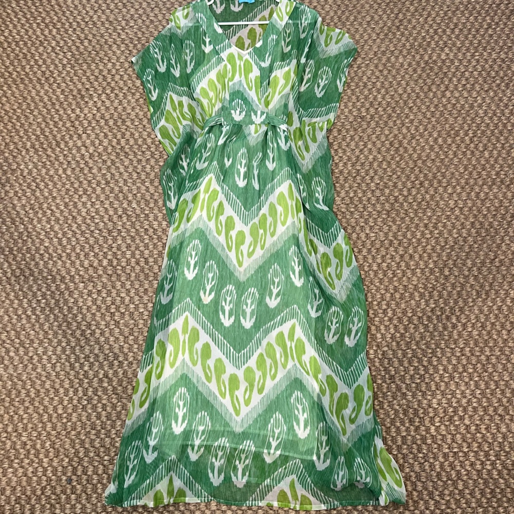 Green kaftan dress